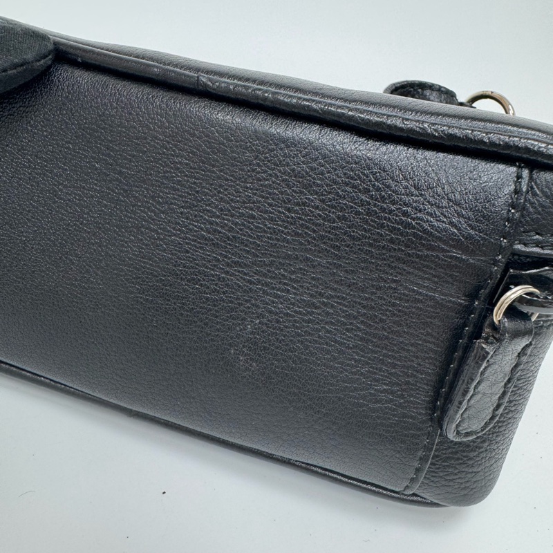 Gucci 黑色皮革手提包 vintage 二手 中古 化妝包👝-25