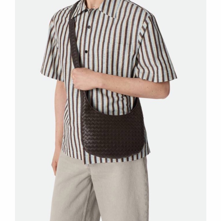 Bottega Veneta 男士 小號拉鍊單肩包均碼碼小號、17cm*2.5cm*27cm-5