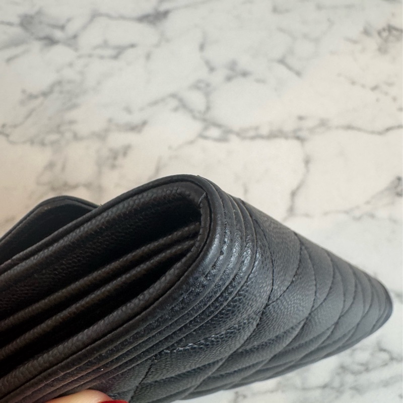 Chanel黑色金boy釦式長夾  超經典超好用🫶-8