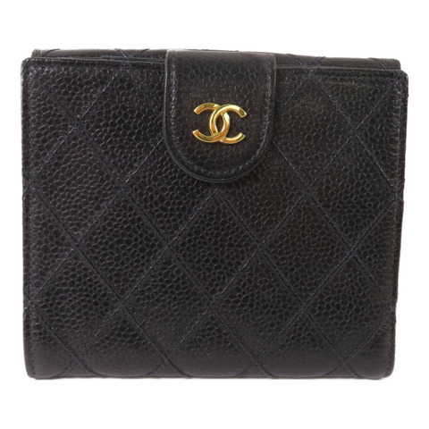 CHANEL 牛皮皮革Wallet金扣錢包