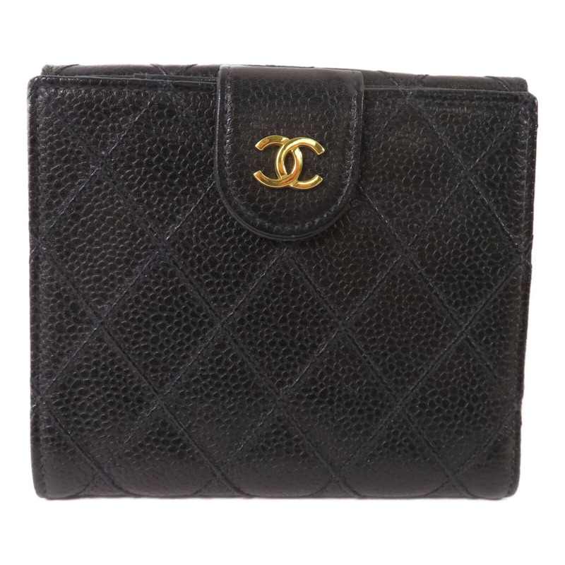 CHANEL 牛皮皮革Wallet金扣錢包-0