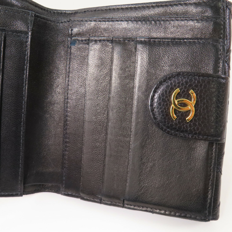 CHANEL 牛皮皮革Wallet金扣錢包-7