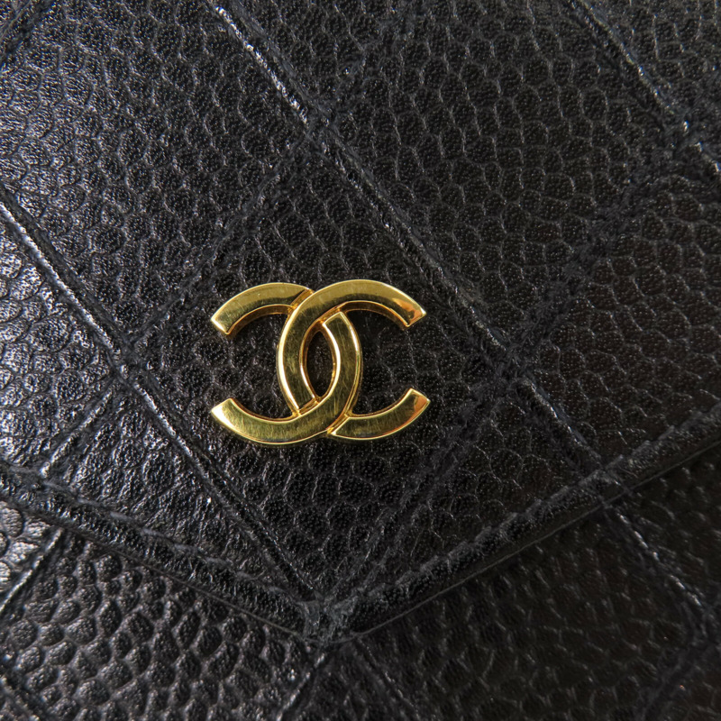 CHANEL 牛皮皮革Wallet金扣錢包-10