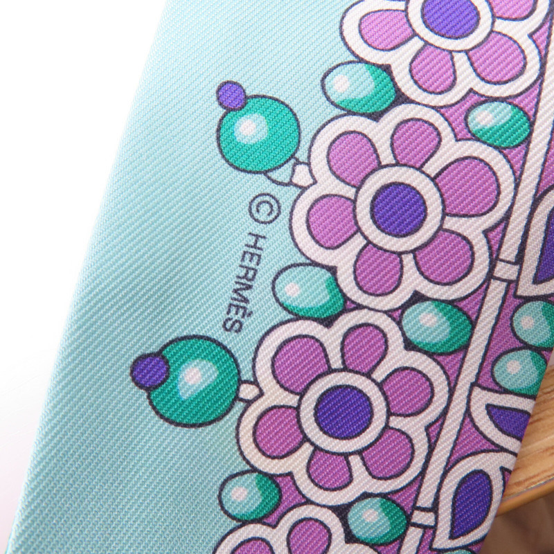 HERMES 絲質Twilly絲巾-5