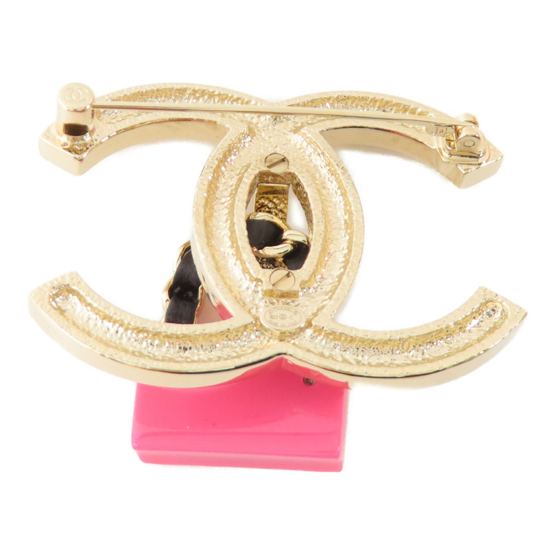 CHANEL 金屬/水鑽Brooch金扣胸針-1