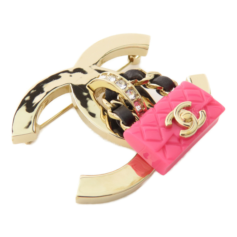 CHANEL 金屬/水鑽Brooch金扣胸針-2