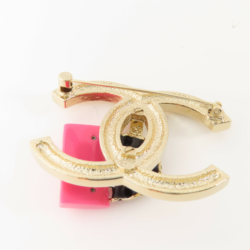 CHANEL 金屬/水鑽Brooch金扣胸針-4