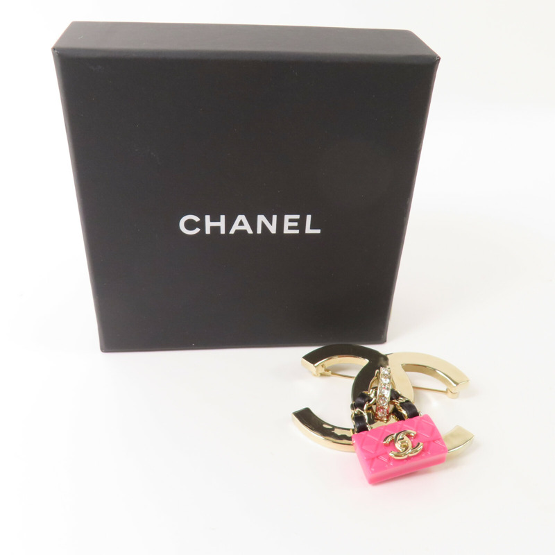 CHANEL 金屬/水鑽Brooch金扣胸針-6