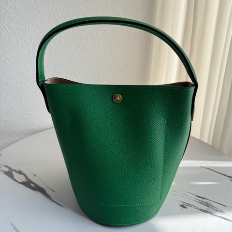 Longchamp 綠色手提水桶包