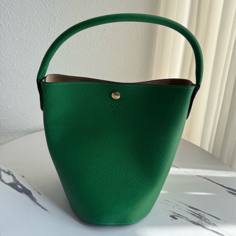 Longchamp 綠色手提水桶包-1