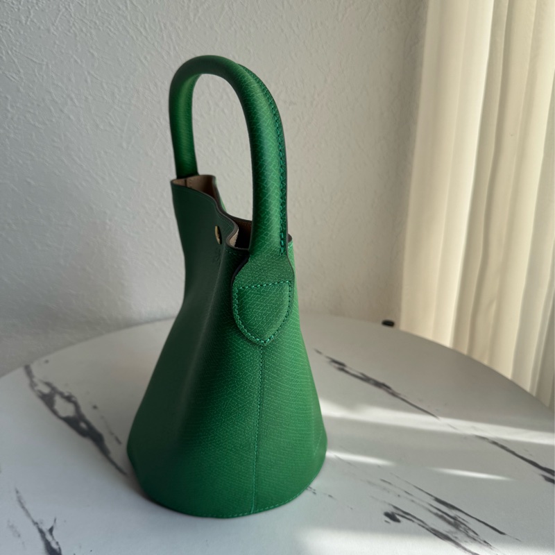 Longchamp 綠色手提水桶包-2