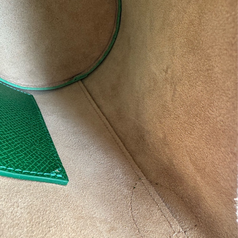 Longchamp 綠色手提水桶包-10