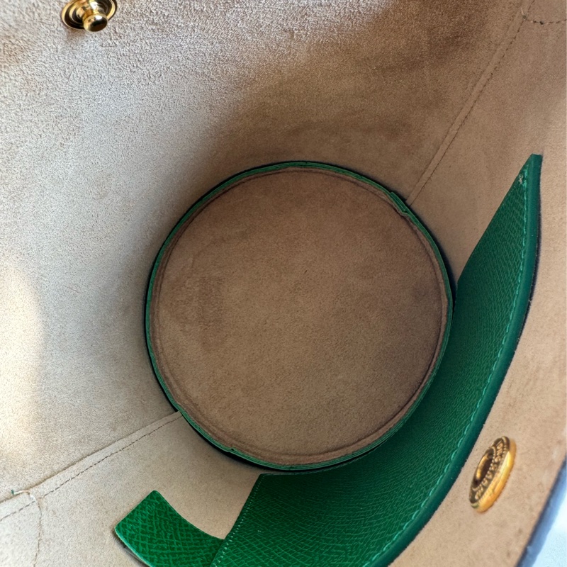 Longchamp 綠色手提水桶包-14