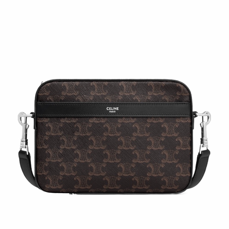 Celine 男士 TRIOMPHE CANVAS 拉鍊單肩包均碼碼小號、20.5cm*5cm*15cm-0