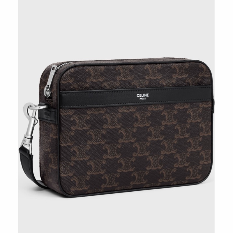 Celine 男士 TRIOMPHE CANVAS 拉鍊單肩包均碼碼小號、20.5cm*5cm*15cm-5