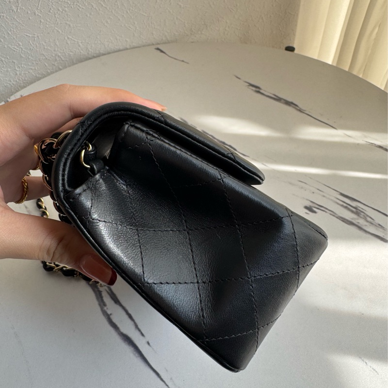 Chanel黑色淡金雙C方胖子 超級經典-3