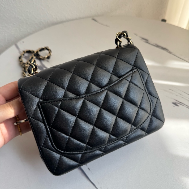 Chanel黑色淡金雙C方胖子 超級經典-5
