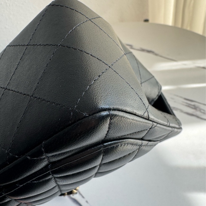 Chanel黑色淡金雙C方胖子 超級經典-9