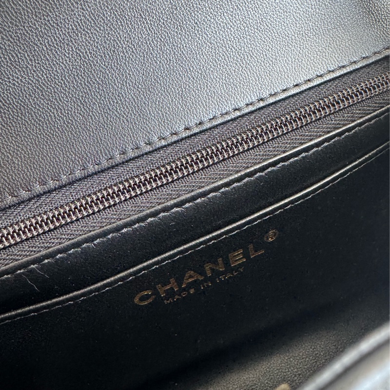 Chanel黑色淡金雙C方胖子 超級經典-22