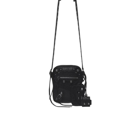 Balenciaga 男士 LE CAGOLE 可拆卸拉鍊小袋斜挎包均碼碼常規、16cm*5cm*19.8cm