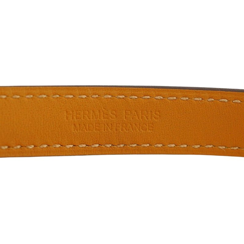 HERMES 愛馬仕 O’Kelly鎖頭造型皮革手環(大象灰/金)(D刻/膠膜未拆)-12