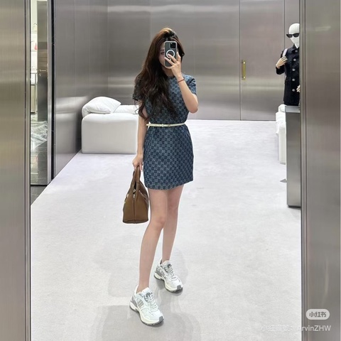 914intheair精品代購『全新閒置』 Gucci 單寧牛仔logo洋裝 連身裙