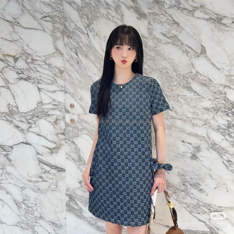 914intheair精品代購『全新閒置』 Gucci 單寧牛仔logo洋裝 連身裙-3