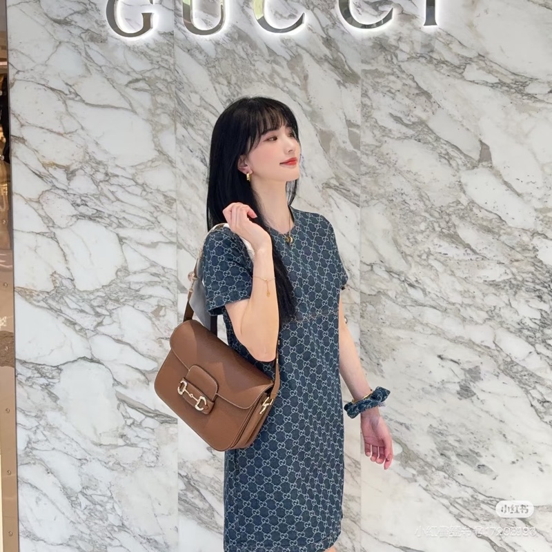 914intheair精品代購『全新閒置』 Gucci 單寧牛仔logo洋裝 連身裙-4