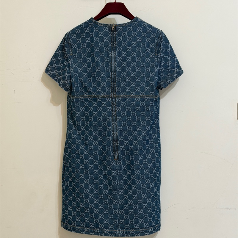 914intheair精品代購『全新閒置』 Gucci 單寧牛仔logo洋裝 連身裙-7