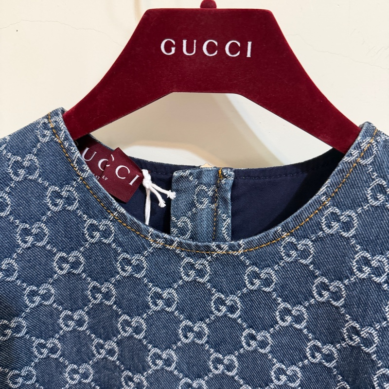 914intheair精品代購『全新閒置』 Gucci 單寧牛仔logo洋裝 連身裙-10