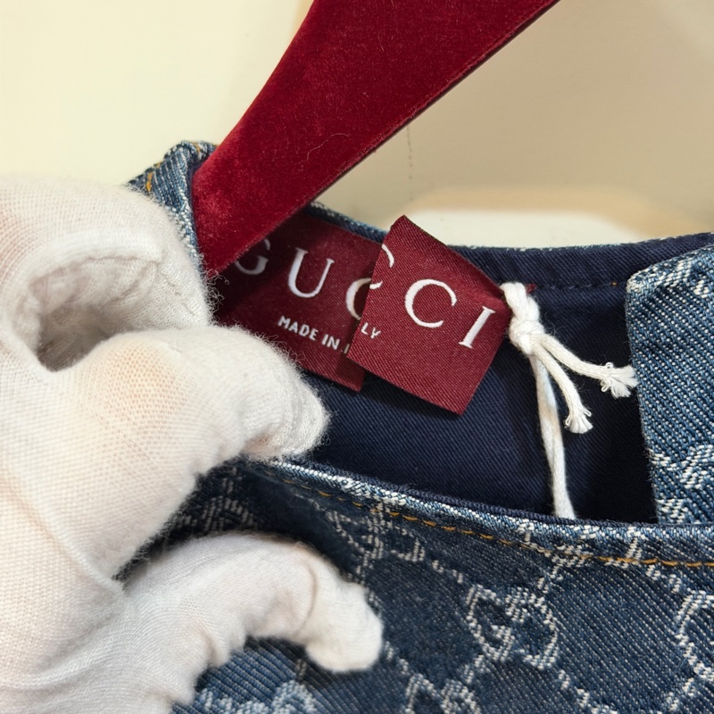 914intheair精品代購『全新閒置』 Gucci 單寧牛仔logo洋裝 連身裙-23