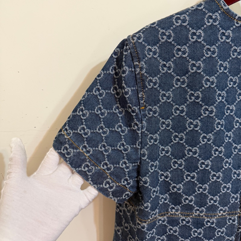914intheair精品代購『全新閒置』 Gucci 單寧牛仔logo洋裝 連身裙-28