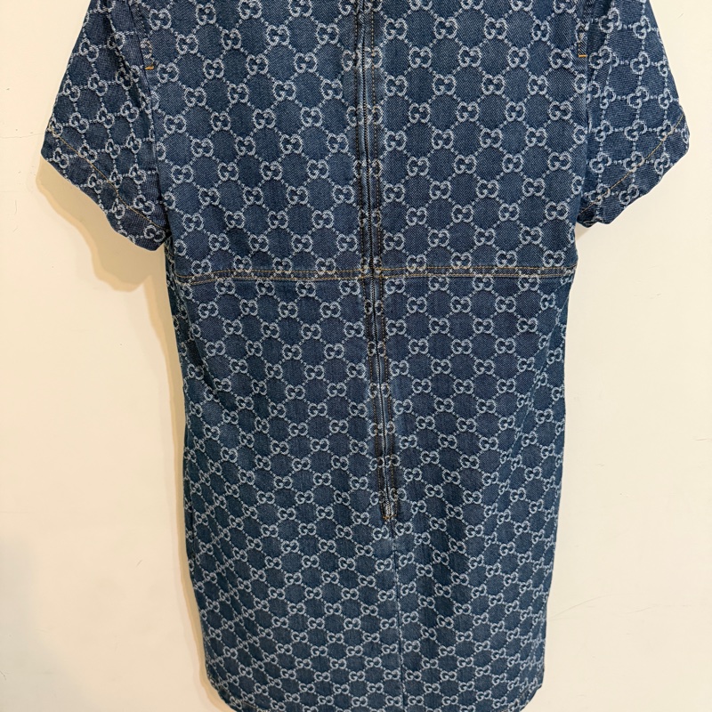 914intheair精品代購『全新閒置』 Gucci 單寧牛仔logo洋裝 連身裙-30