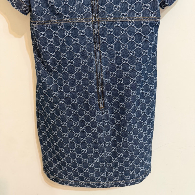 914intheair精品代購『全新閒置』 Gucci 單寧牛仔logo洋裝 連身裙-31