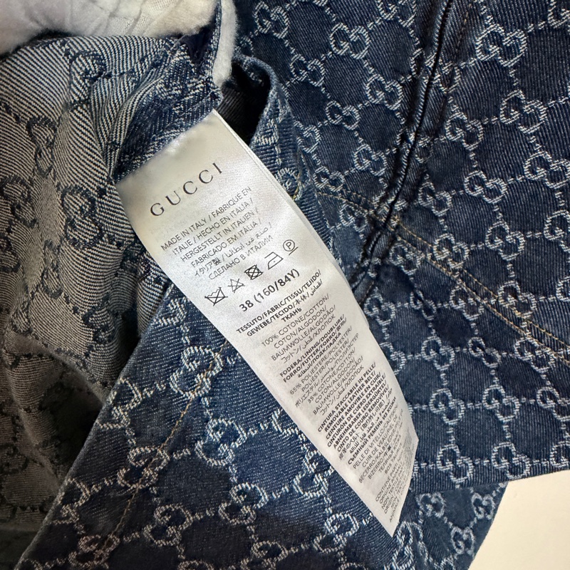 914intheair精品代購『全新閒置』 Gucci 單寧牛仔logo洋裝 連身裙-33