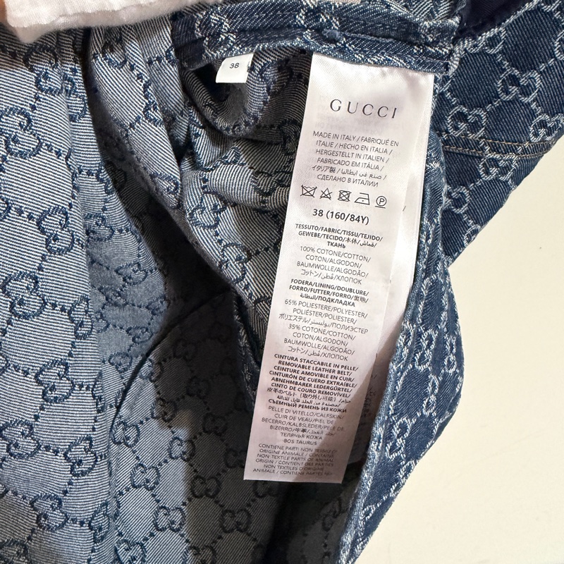 914intheair精品代購『全新閒置』 Gucci 單寧牛仔logo洋裝 連身裙-35