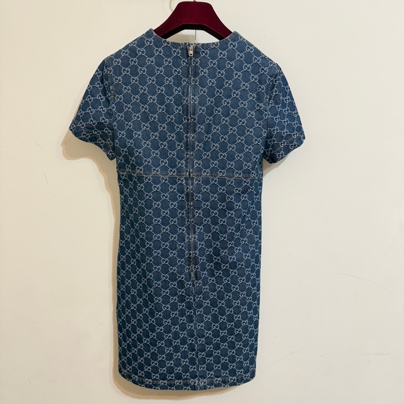 914intheair精品代購『全新閒置』 Gucci 單寧牛仔logo洋裝 連身裙-9