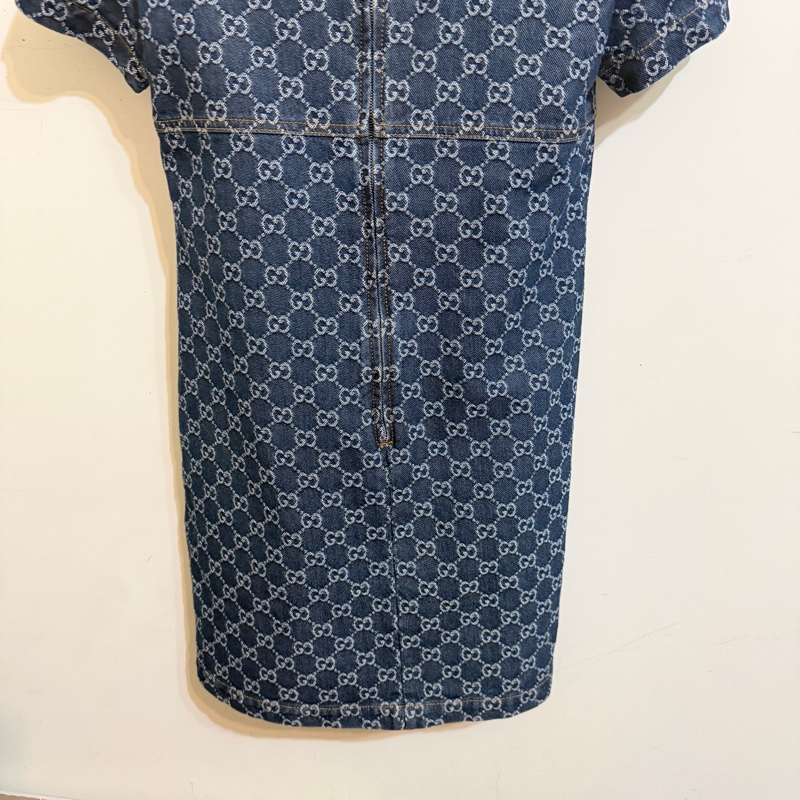 914intheair精品代購『全新閒置』 Gucci 單寧牛仔logo洋裝 連身裙-15