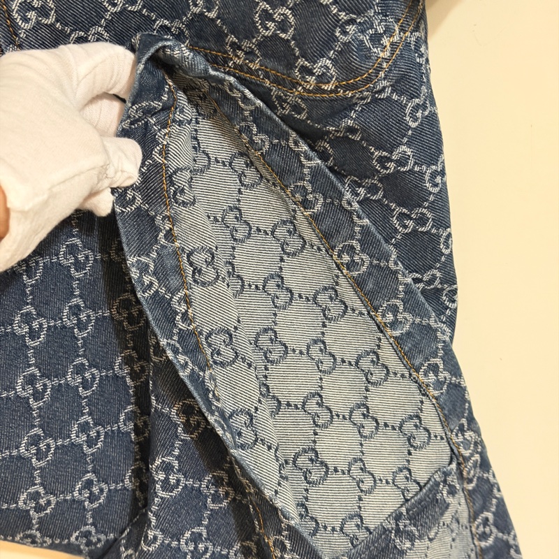 914intheair精品代購『全新閒置』 Gucci 單寧牛仔logo洋裝 連身裙-22