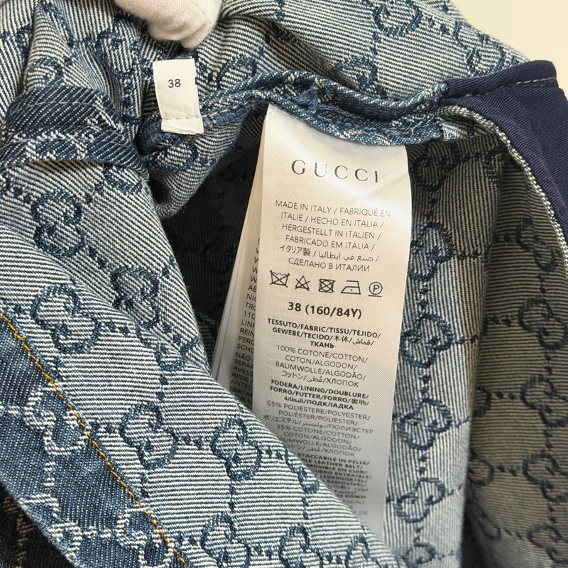 914intheair精品代購『全新閒置』 Gucci 單寧牛仔logo洋裝 連身裙-30
