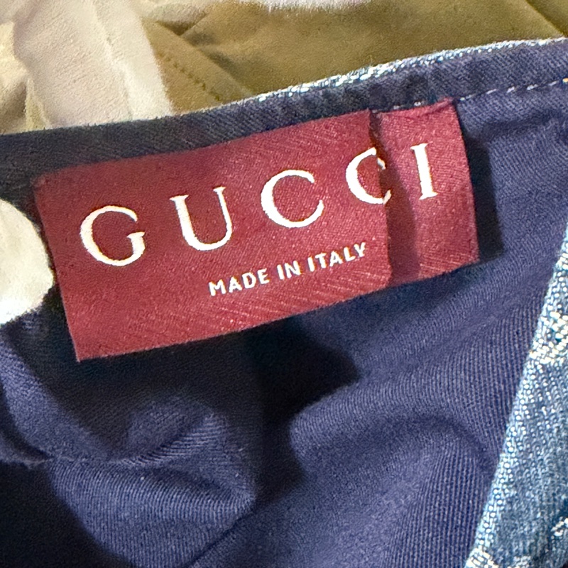 914intheair精品代購『全新閒置』 Gucci 單寧牛仔logo洋裝 連身裙-31