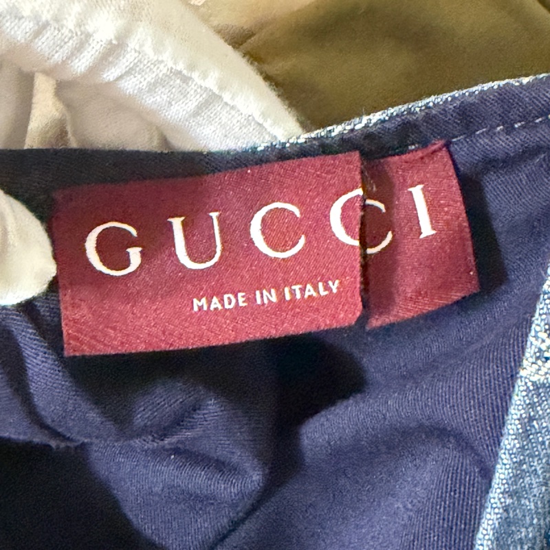 914intheair精品代購『全新閒置』 Gucci 單寧牛仔logo洋裝 連身裙-32