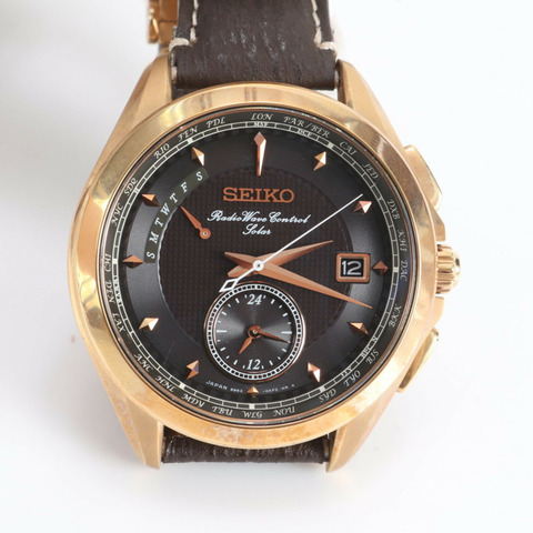 精工 Brightz Brift H 限量版太陽能電波校時日期腕錶 8B63-0AE0 男士