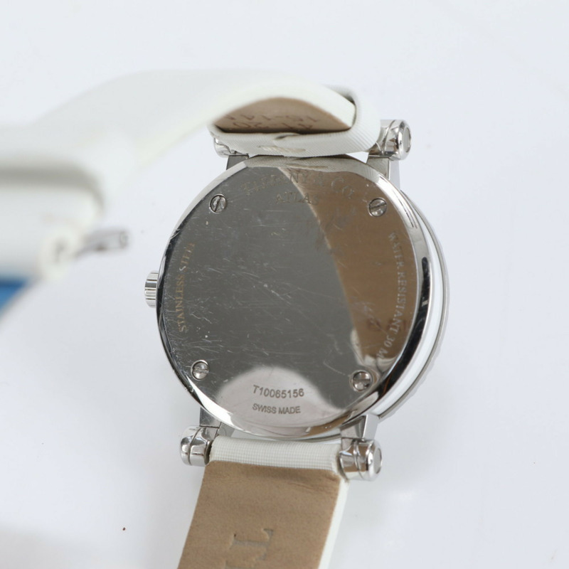 Tiffany Atlas 心型日期石英腕錶，銀白色，時尚女士腕錶-5