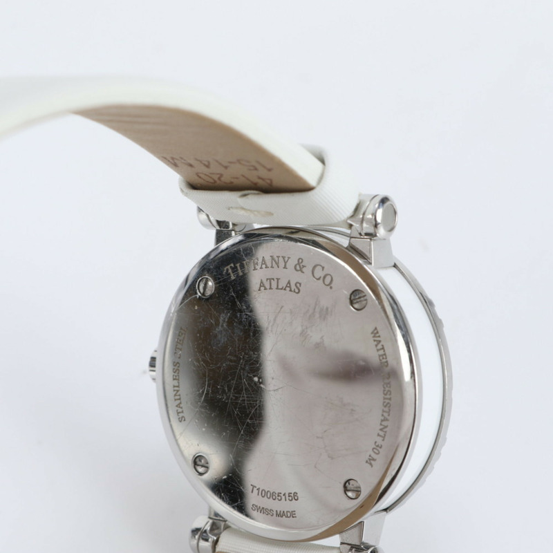 Tiffany Atlas 心型日期石英腕錶，銀白色，時尚女士腕錶-6