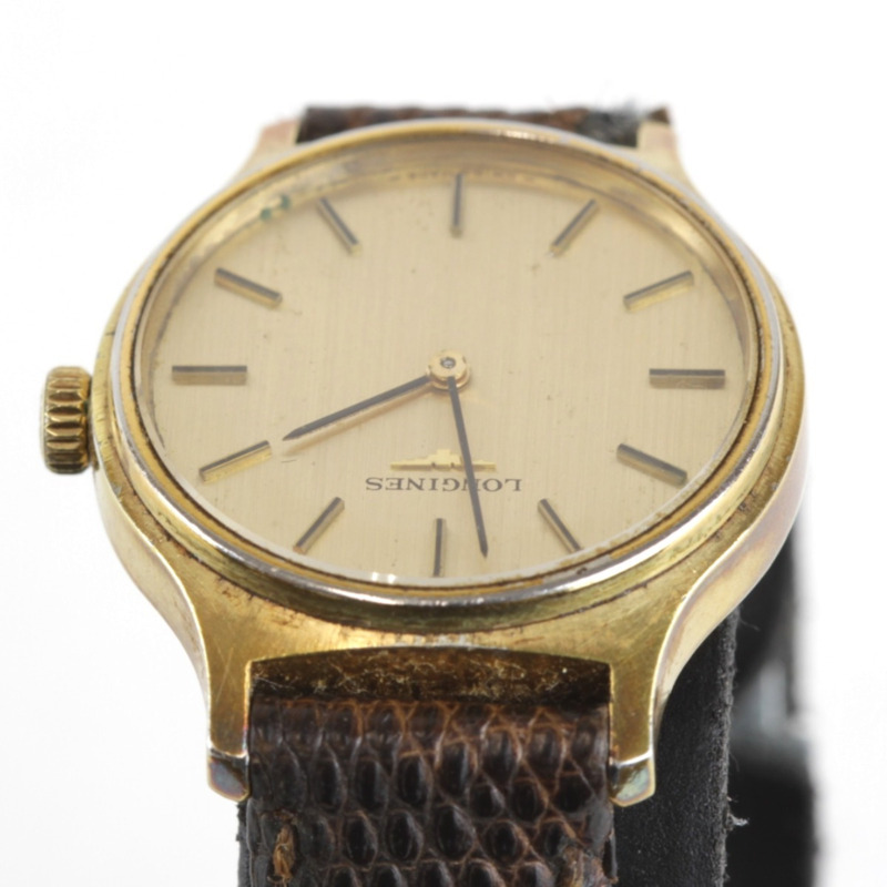 浪琴錶女士手動上鍊不鏽鋼腕錶，含金-5