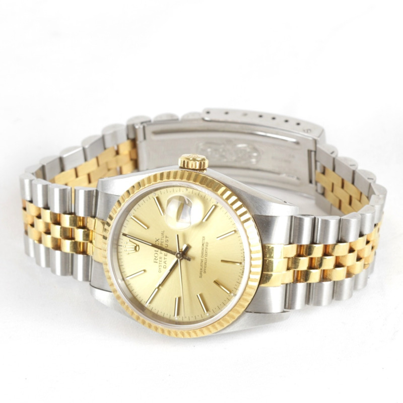 Rolex Rolex 16223 Datejust 男士不鏽鋼自動腕錶，金銀雙色款-6