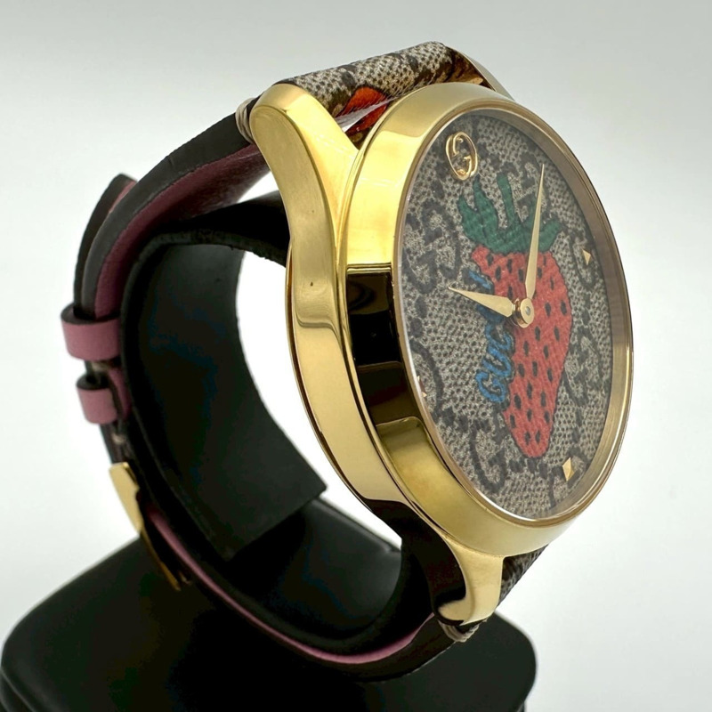 GUCCI G Timeless Strawberry 126.4/YA1264133 GG Supreme GP 石英男士腕錶-2