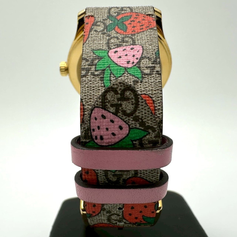 GUCCI G Timeless Strawberry 126.4/YA1264133 GG Supreme GP 石英男士腕錶-8