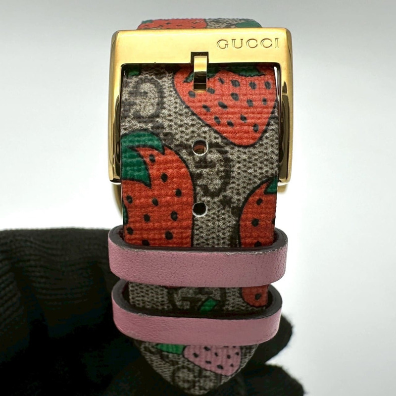 GUCCI G Timeless Strawberry 126.4/YA1264133 GG Supreme GP 石英男士腕錶-9
